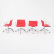 C. 2020 Lievore Altherr Molina for Arper Catifa Desk Chairs with Arms and Pnuematic Base in Red Fabric 4x Available on Sale