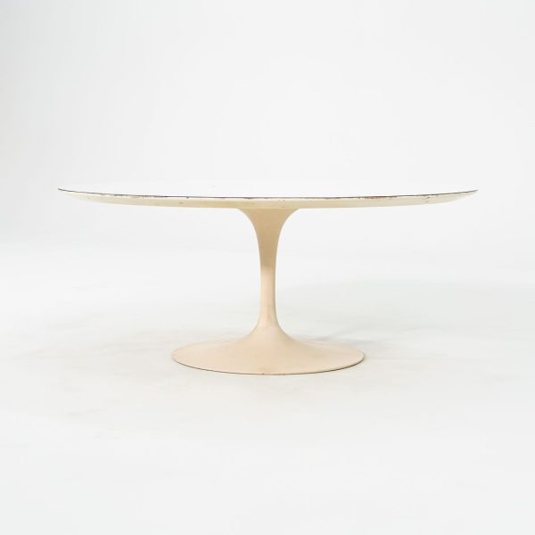 1974 Eero Saarinen for Knoll 36 inch Round Coffee Table in White Laminate Online now