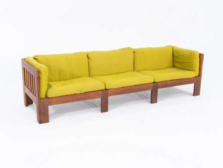 1975 Tage Poulsen Sofa w  Lime Green Fabric Cushions for CI Designs in Oak Cheap