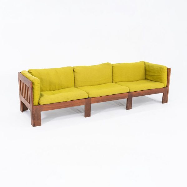 1975 Tage Poulsen Sofa w  Lime Green Fabric Cushions for CI Designs in Oak Cheap