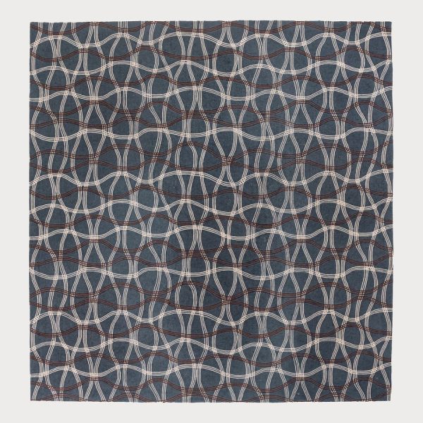 2011 Tai Ping & Edward Fields Nomad Collection Aria I 10x10 ft Hand Tufted Wool Area Rug in Blue Discount