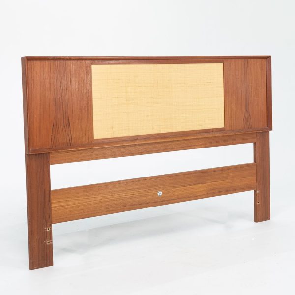 1960s Teak and Cane Reversible Full Size Headboard by Arne Wahl Iversen for Falster Mobelfabrik For Sale