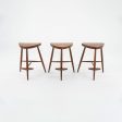 2001 Rare Set of Three Mira Nakashima Custom Counter Stools in Black Walnut Online Sale