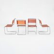 1960s Set of Four Marcel Breuer for Knoll Dining Chairs in New Chestnut Leather on Sale