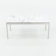 1980s Coffee Table, Model TA.35.36.72 by Nicos Zographos for Zographos Designs in Stainless and White Marble Fashion