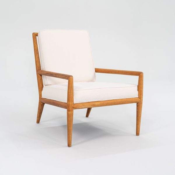 1950s T.H. Robsjohn Gibbings for Widdicomb Lounge Chair in New White Fabric Cheap