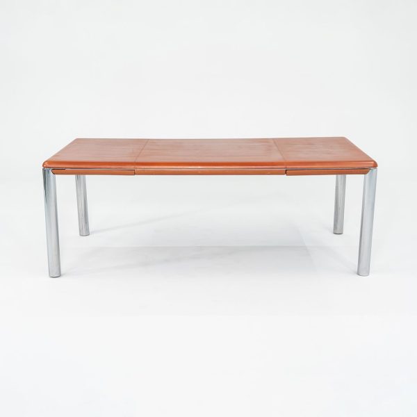 1970s Pfister Table by Charles Pfister for Knoll with Leather-Wrapped Top and Chrome Base Online Hot Sale