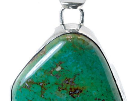 Aaron Toadlena Whole Crow Springs Turquoise Sterling Silver Pendant Online Sale