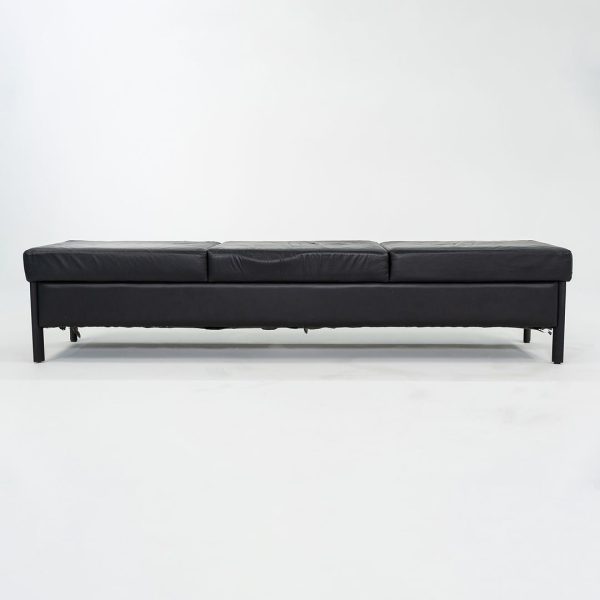 1993 Leather Three Seat Bench by Metropolitan Furniture in Black Leather Cheap