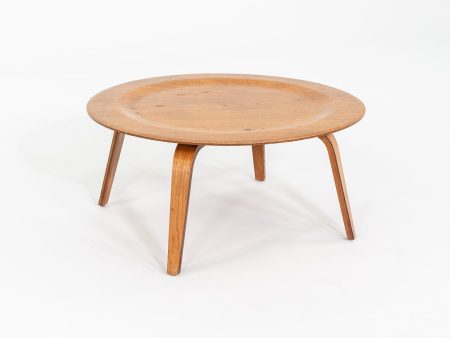 1946 Eames Evans Herman Miller CTW Round Wood Coffee Table in Calico Ash on Sale