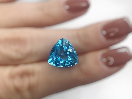 Gemstone Genuine Swiss Blue Topaz Trillion loose Hot on Sale