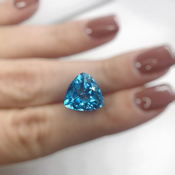 Gemstone Genuine Swiss Blue Topaz Trillion loose Hot on Sale