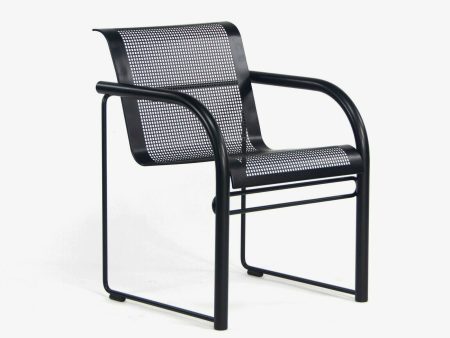 1980 Richard Schultz for Knoll Prototype Flat Matte Black Outdoor Dining Armchair Cheap