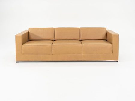 2019 B.1 Three Seat Sofa by Fabien Baron for Bernhardt Design in Caramel Leather Online