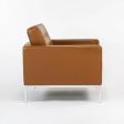 2012 Pair of Florence Knoll Club   Lounge Chairs in Dark Tan or Caramel Leather Cheap