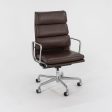 2006 Soft Pad Executive Chair, Model EA437 by Charles and Ray Eames for Herman Miller in Brown Leather 3x Available Sale