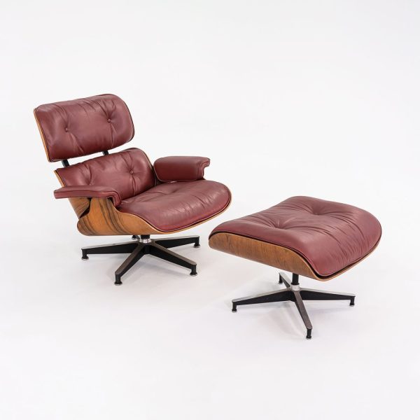 1960s Herman Miller Eames Lounge Chair and Ottoman 670 & 671 by Charles and Ray Eames in Red Leather Hot on Sale