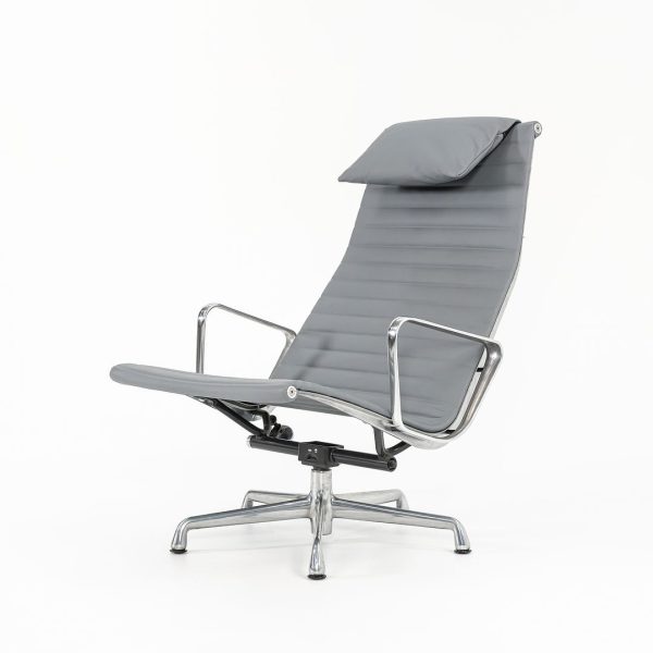 2010s Aluminum Group Lounge Chair, model EA124 by Ray and Charles Eames for Herman Miller in Grey Leather Fashion