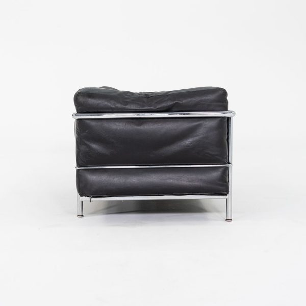 1970s Pair of Le Corbusier Jeanneret Perriand Cassina LC3 Club Lounge Chairs in Black Leather Discount