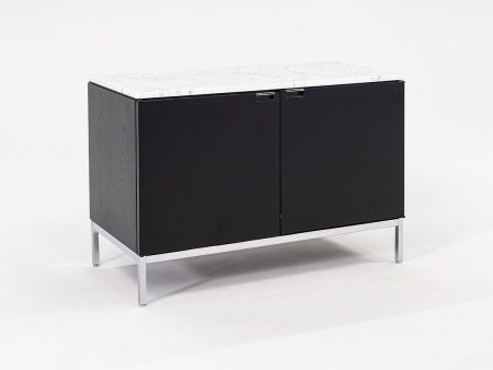 2019 2-Position Credenza Cabinet by Florence Knoll for Knoll in Ebonized Oak and Satin Carrara Marble Online