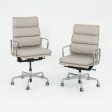 2019 Herman Miller Eames Soft Pad Executive Desk Chair in Bristol Pearl Leather with Pneumatic Base 8x Available Hot on Sale