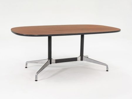 C. 1980s Herman Miller Eames Oval Segmented ET151 Conference Table in Dark Oak 42 x 72 For Discount