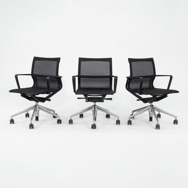 2017 Vitra Physix Rolling Desk Chair by Alberta Meda Black Mesh with Silver Pneumatic Base 3x Available Cheap