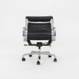 2009 Herman Miller Eames Soft Pad Management Desk Chair in Edelman Black Leather with Pneumatic Base 12+ Available Sale