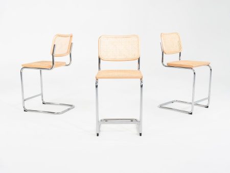 2023 Set of Three Cesca Counter Stools by Marcel Breuer for Knoll in Beech on Sale