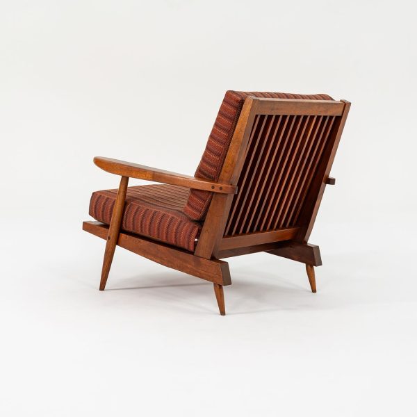 1950s Slatted Lounge Chair with Arms by George Nakashima in Black Walnut For Sale