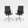 2014 Aluminum Group Executive Desk Chair by Charles and Ray Eames for Herman Miller with Pneumatic Bases and Black Leather Fashion