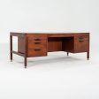 1970 Jens Risom Designs Double Pedestal Executive Desk in Walnut For Cheap