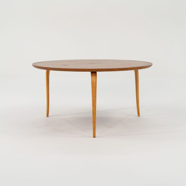 1970s Bruno Mathsson for Firma Karl Mathsson Annika Coffee Table with Round Teak Top, 37 inches Online now