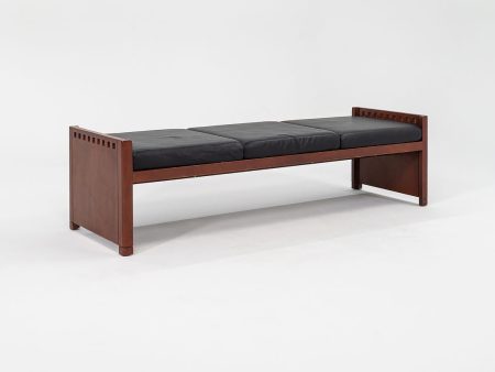 1995 3-Seater Mission Bench by Brian Kane for Metropolitan in Cherry and Black Leather Online now