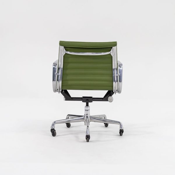 2007 Eames Aluminum Group Management Desk Chair by Charles and Ray Eames for Herman Miller in Green Leather Sets Available Hot on Sale