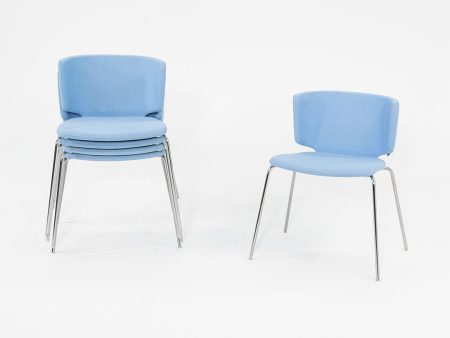 2012 Wrapp Dining Side Chair by Marc Krusin for Coalesse in Blue Fabric 14x Available Discount