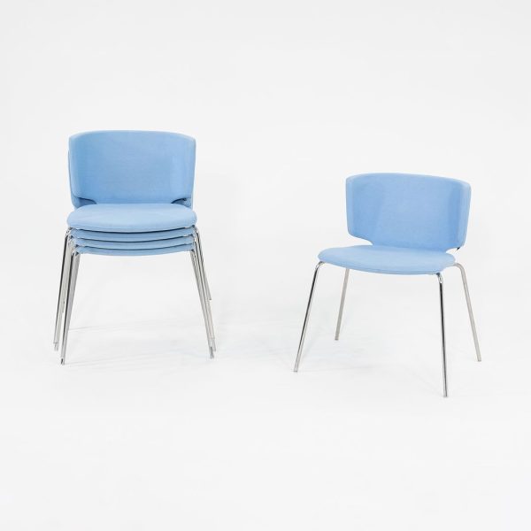 2012 Wrapp Dining Side Chair by Marc Krusin for Coalesse in Blue Fabric 14x Available Discount