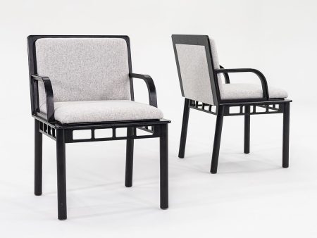 1988 Pair of Bridge Armchairs by Ettore Sottsass for Knoll in new Divina Melange Fabric by Kvadrat Discount