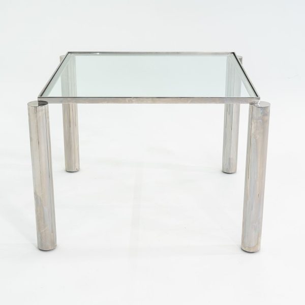 1980s Richard Schultz Prototype Dining Table in Polished Stainless Steel with Glass Cheap