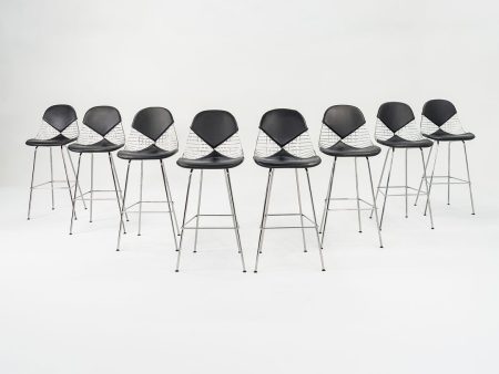 2010s Eames Wire Stool by Ray and Charles Eames for Herman Miller Steel, Leather, Padding, Plastic Online Sale