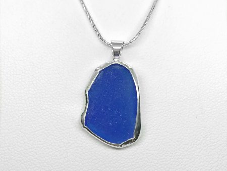 Beach Glass Cobalt Blue Sterling Silver Necklace Online