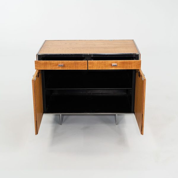 1970s Davis Allen of SOM Custom Oak and Chrome Cabinet for General Fireproofing Co. For Cheap