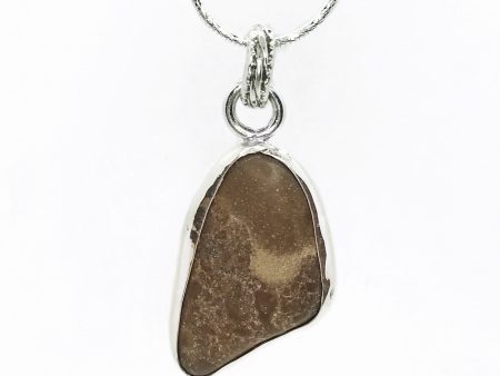 Beach Stone Sterling Silver Necklace For Sale