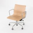 2014 Herman Miller Eames Aluminum Group Management Desk Chairs in Beige Leather with Pneumatic Base 12+ Available Supply