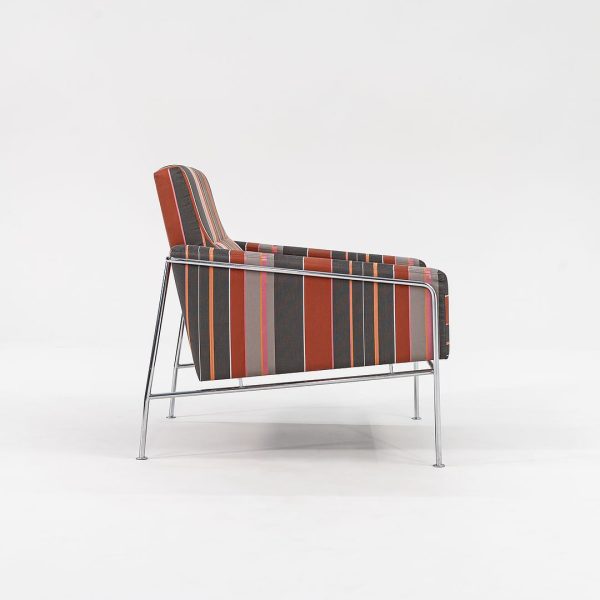 2005 Series 3300 Easy Chair by Arne Jacobsen for Fritz Hansen in Striped Fabric 2x Available Online now