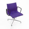 1970s Eames Aluminum Group Side Chair, EA108 by Ray and Charles Eames for Herman Miller in Purple Alexander Girard-Designed Hopsack Fabric Discount