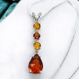 Fancy Orange AA Quality Citrine and Sterling Silver Necklace Online Hot Sale