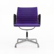 1970s Eames Aluminum Group Side Chair, EA108 by Ray and Charles Eames for Herman Miller in Purple Alexander Girard-Designed Hopsack Fabric Discount