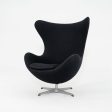 1993 Arne Jacobsen for Fritz Hansen Egg Chair and Ottoman in Black Fabric Online Hot Sale