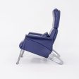 1993 Pair of Geoff Hollington for Herman Miller Lounge Chairs in Blue Leather and Aluminum Sale